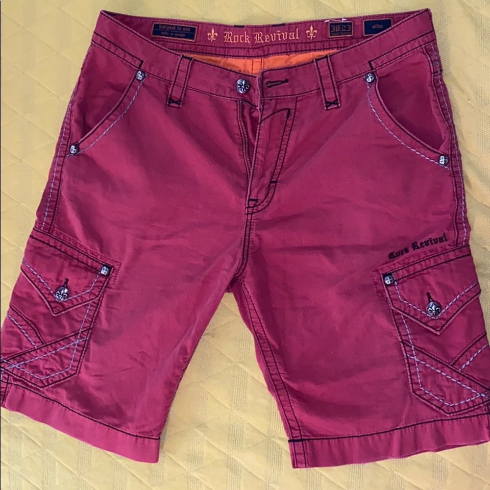 Men’s Rock Revival Red Shorts